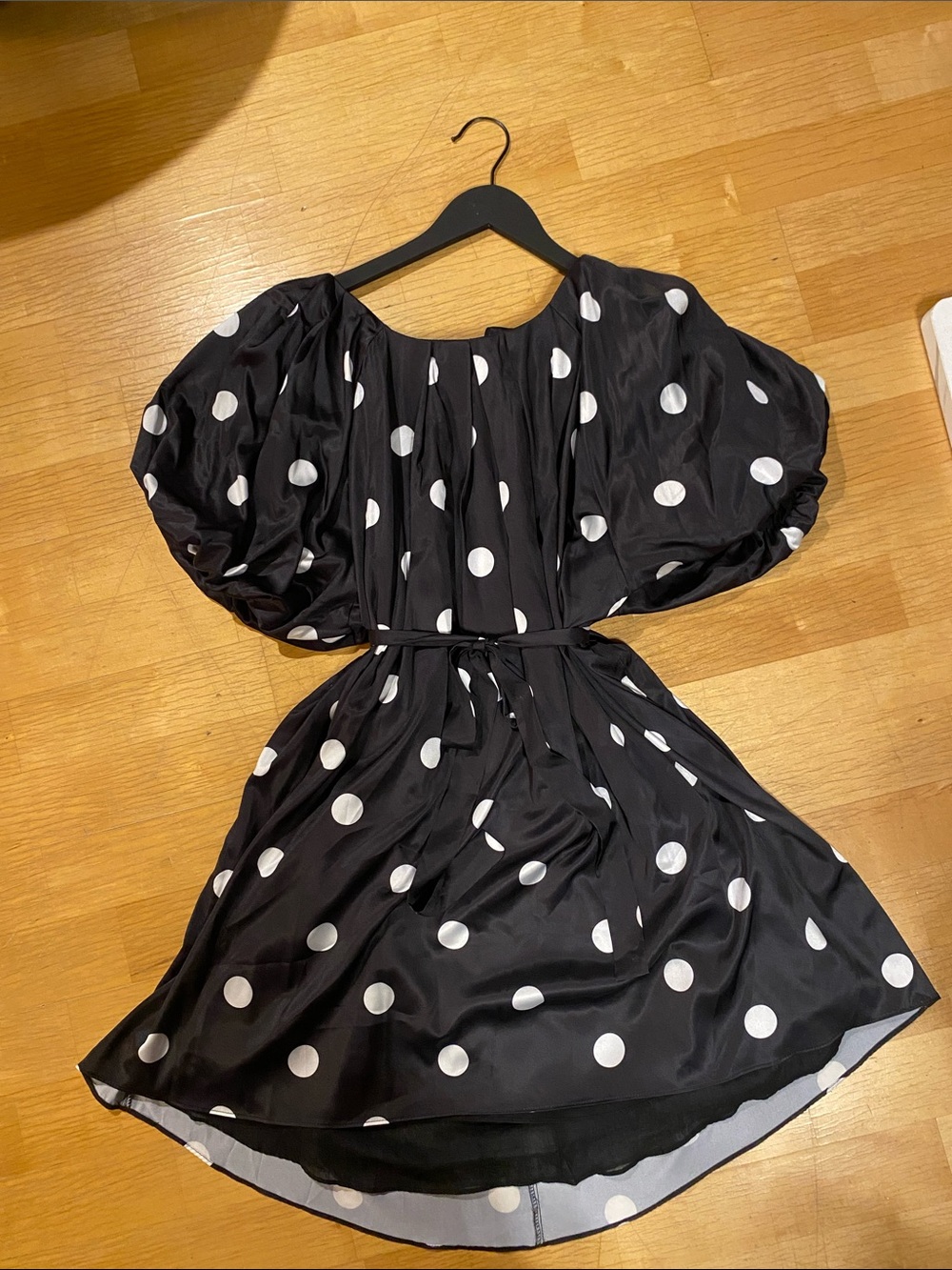 Davi & Dani Black Dress with White Polka Accents